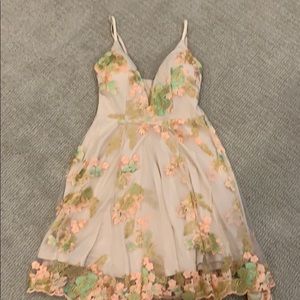 Xenia dress,light pink floral lace overlay